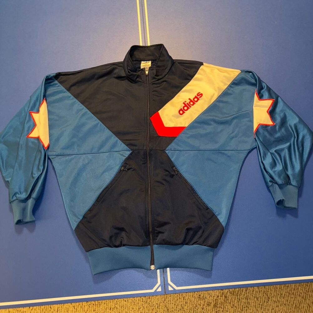 Vintage Blue and red Adidas track jacket - rare America Olympic jacket